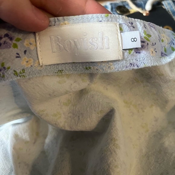 Boyish Dusty Puff Sleeve Dress Blue Floral in Forget Me Not Size 8 - Picture 6 of 7